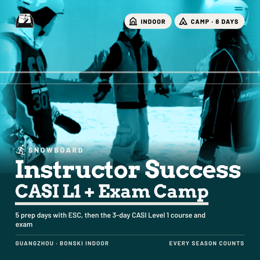 ESC CASI L1 Instructor Success + Exam Camp [8 Days] — Guangzhou Bonski Indoor